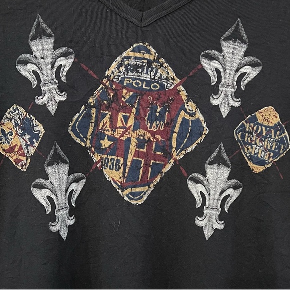 Sledge USA Graphic Tee Sz M Navy Polo Queen Royal Cricket Club UK - Picture 3 of 11